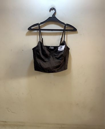 Schwarzes Satin-Top