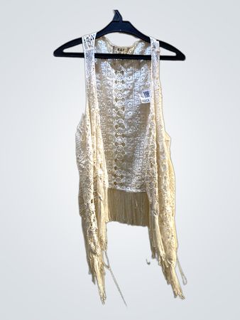R & F White Lace Vest