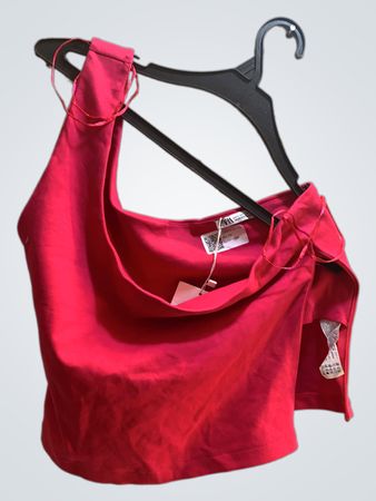 Zara Pink Asymmetrisches Crop Top