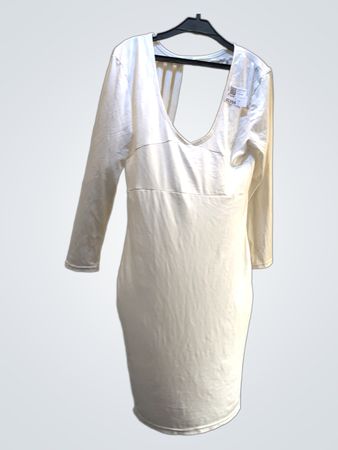 Unbranded Weißes Langärmeliges Cutout-Kleid