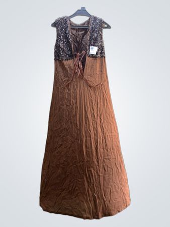 Braunes Pailletten-Kleid