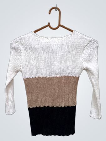 Farbblock-Strickoberteil