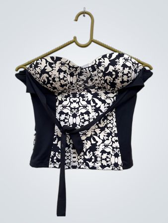 Ocean Club Black and White Floral Top