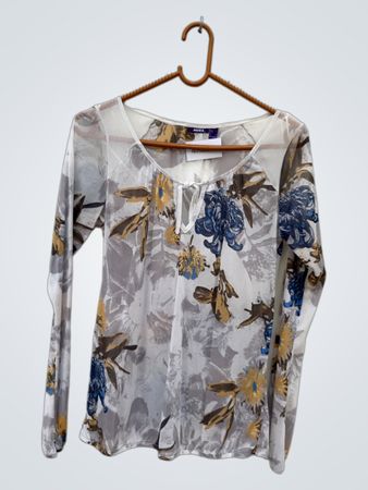 Mexx Floral Print Sheer Long Sleeve Top