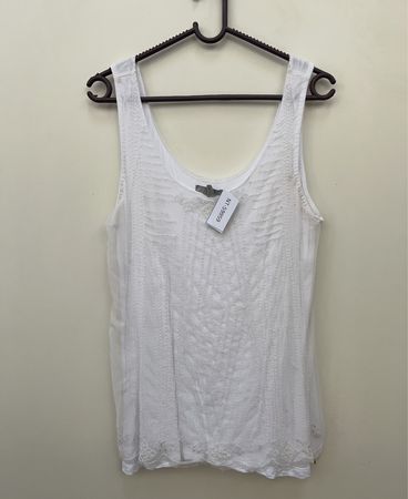 H&M Weißes Verziertes Tanktop
