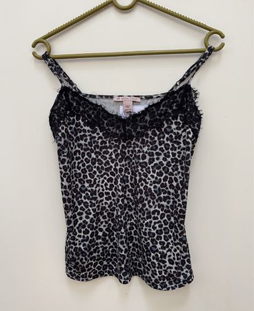 Anna Field Schwarz und Weiß Leopardenmuster Top