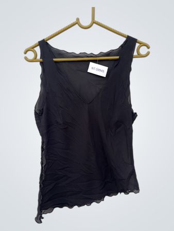 Schwarzes durchscheinendes Tanktop