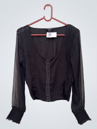 Jennyfer Black Sheer Corset Top