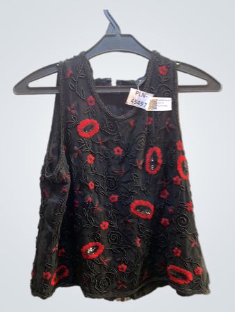 Schwarzes besticktes Oberteil