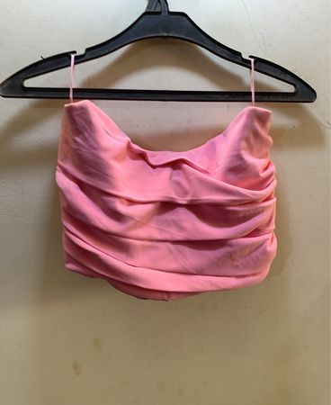 Zara Pink Ruched Tube Top