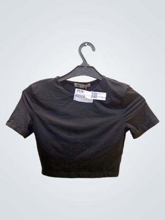 ZARA Schwarzes Kurzes T-Shirt