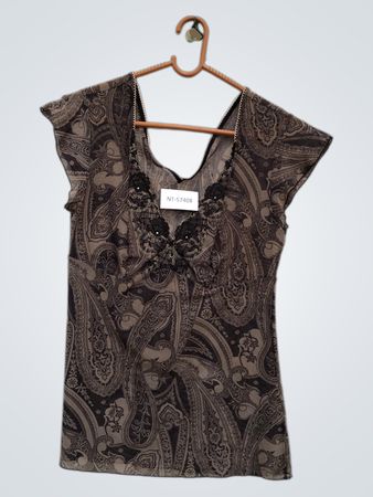Braune Paisleymuster-Bluse