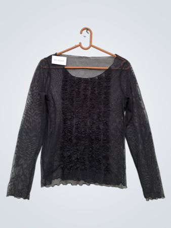Schwarze durchsichtige Bluse