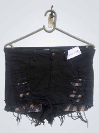 BIK BOK Schwarze zerrissene Denim-Shorts