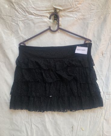 Seductions Black Lace Ruffle Mini Skirt NMS-5605