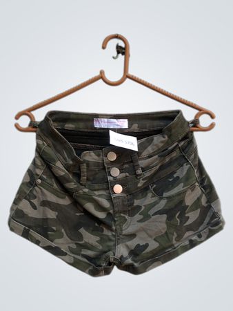 NO BOUNDARIES Camouflage Denim Shorts