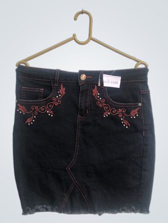 Amisu Schwarzer Denim Minirock