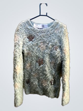 Unbranded Hellblaue Paillettenstern Flauschiger Pullover
