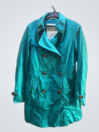 Esprit Women's Teal Double-Breasted Trench Coat