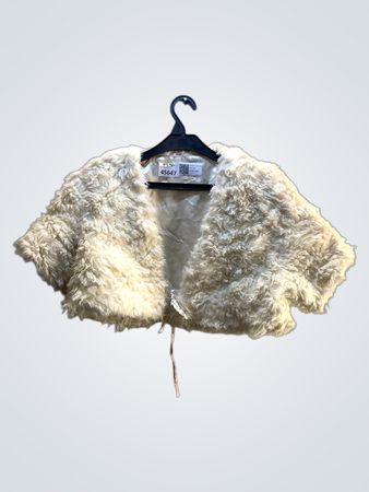 Unbranded Weißes Kunstfell Bolero Jacket