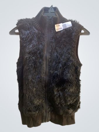 Unbranded Schwarze Kunstpelz-Weste