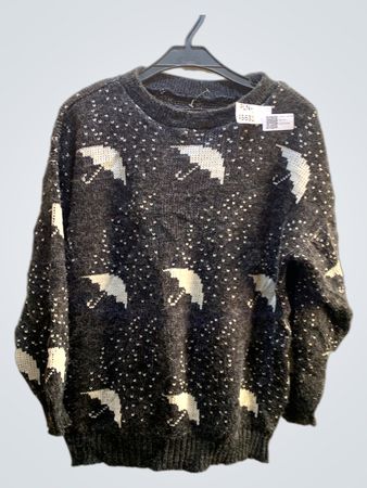 Unbranded Dunkelgrauer Regenschirmmuster-Pullover