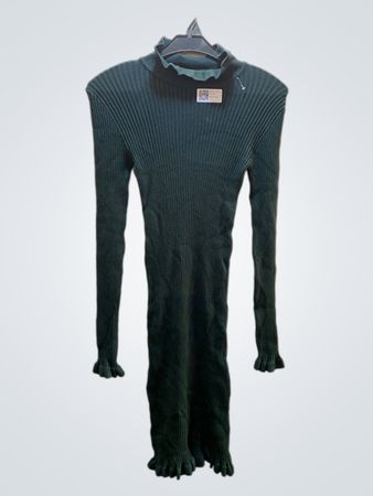 Unbranded Ripp-Mockneck-Rüschkleid