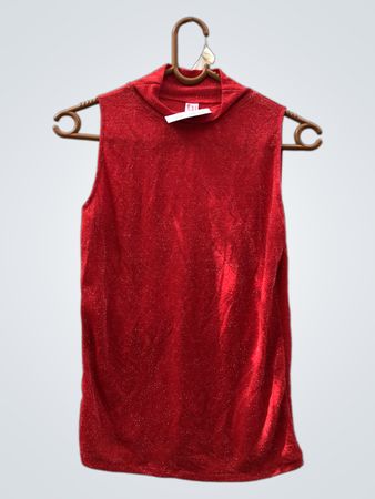 Tu Red Ärmelloses Glitzer-Rollkragenoberteil