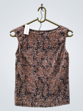 Braunes ärmelloses Top mit floralem Druck
