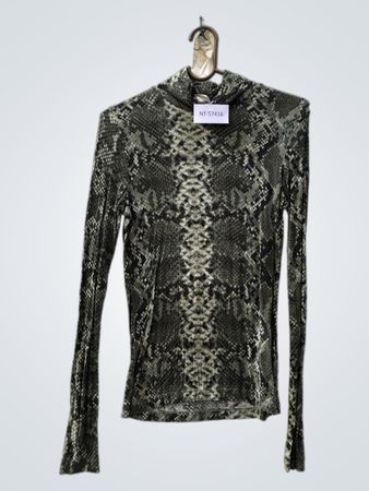 H&M Schlangenmuster Rollkragen Langarmoberteil