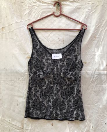 Schwarz und Grau gemustertes Tanktop