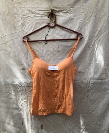 BLUE MOTION Oranges Tanktop mit Grafikdruck