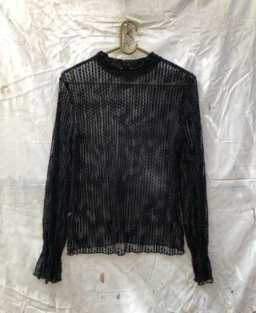 KIABI Schwarzes Durchsichtiges Langarmshirt