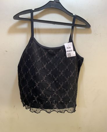 FaithVintage Schwarzes Spitzenbesatz-Camisole-Top