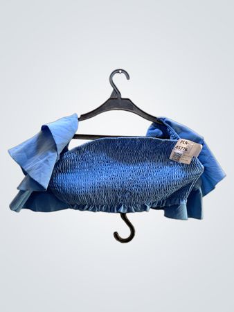 FaithVintage Blauer Smocked Off-the-Shoulder Top
