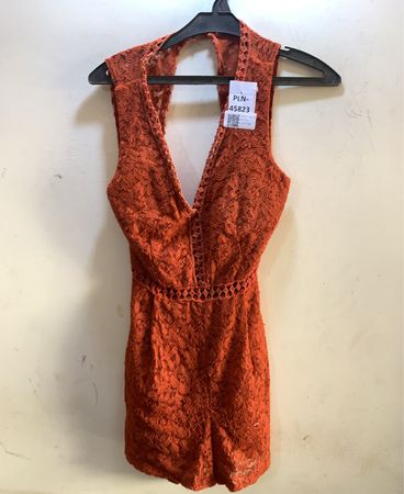 FaithVintage Orange Lace Romper