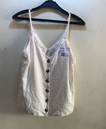 FaithVintage Damen Weiß Knopf-Oben Cami Top