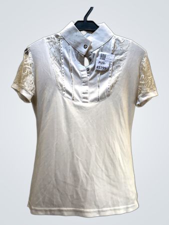 Poloshirt mit weißen Spitzenärmeln