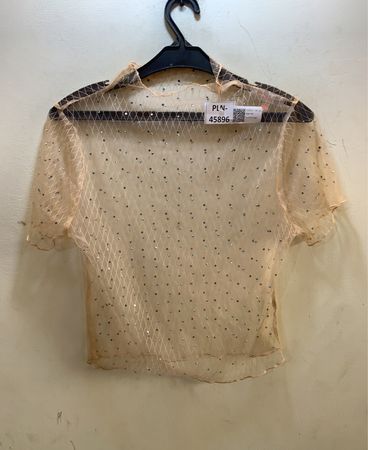 FaithVintage Transparente Netzstrass-Oberteil