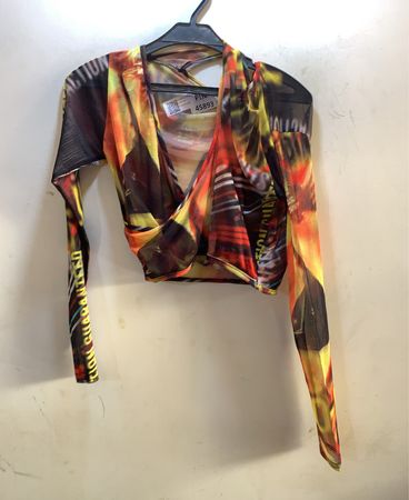 FaithVintage Langarm-Mesh-Oberteil mit grafischem Druck