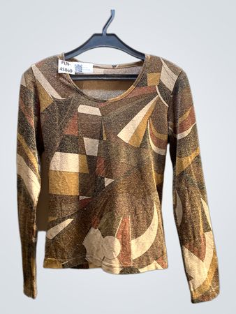 FaithVintage Langarm T-Shirt mit geometrischem Muster