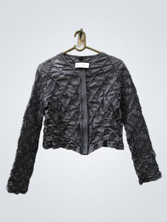 INDIES NT-57941 Graue Texturierte Jacke