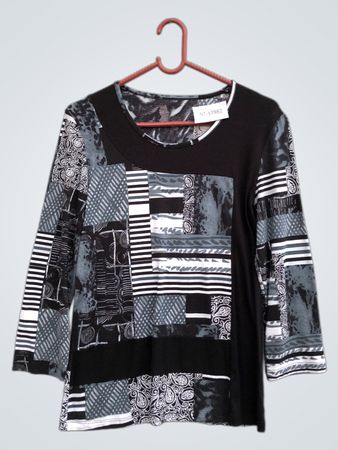 Patchwork-Print Langarmtop