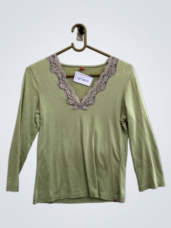 Esprit Long-Sleeve Top with Lace Trim