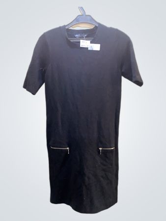 Dorothy Perkins Schwarzes Strick-Midikleid mit Reißverschlusstaschen