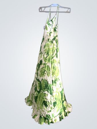 Grünes florales Maxikleid