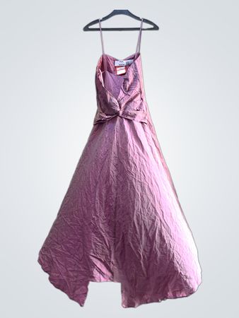 FaithVintage Lila Spaghetti-Trägerabendkleid mit Schleifendetail
