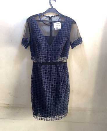 FaithVintage Navy Spitzekleid