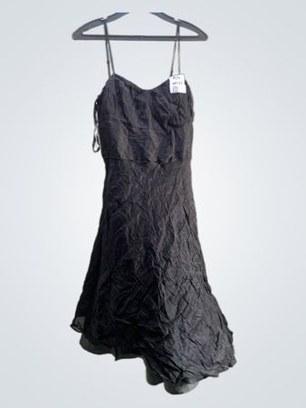 FaithVintage Schwarzes Spaghetti-Träger-Kleid