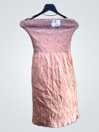 FaithVintage Pink Smocked Strapless Dress